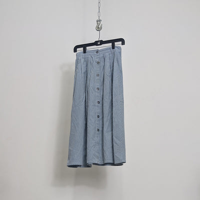 Blue & White Striped Vintage Maxi Skirt