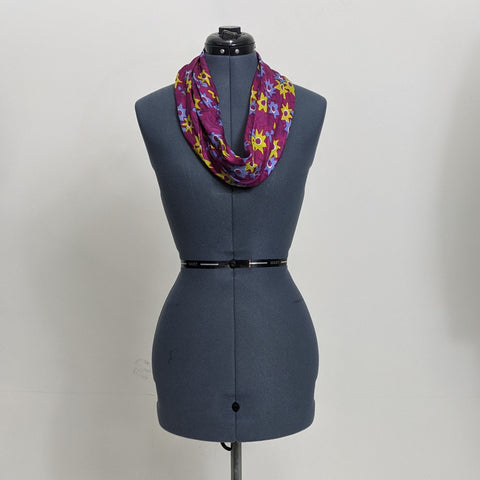 Floral Patterned Circle Silk Scarf