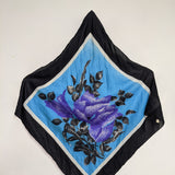 Cool-Colored Vintage Floral Patterned Scarf